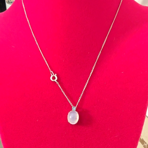 Vintage "Van Dell" Sterling Necklace, Moonstone Pendant, Mid Century, 1950 - Picture 5 of 7